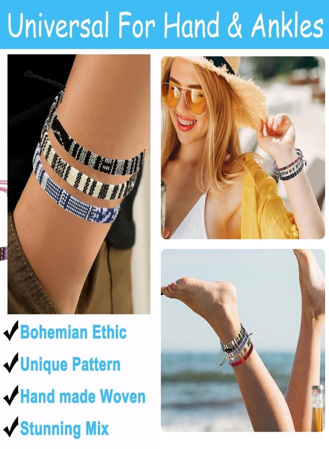 Mannikesi 5pcs Bracelet For Men, Ankle Bracelet for Women, Unisex Handmade Waterproof Surfer Beach Men's Bracelet, Colorful Anklet Bracelet String Rope Jewelry for Women Men Teen Girls Friendship Bracelets - Image 4